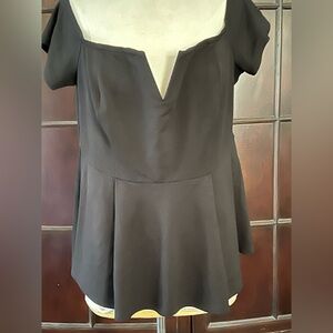 Lane Bryant Scuba Off-Shoulder V Bar Peplum Top